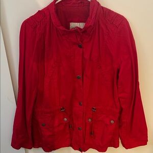 Chic Red Women's Utility Jacket